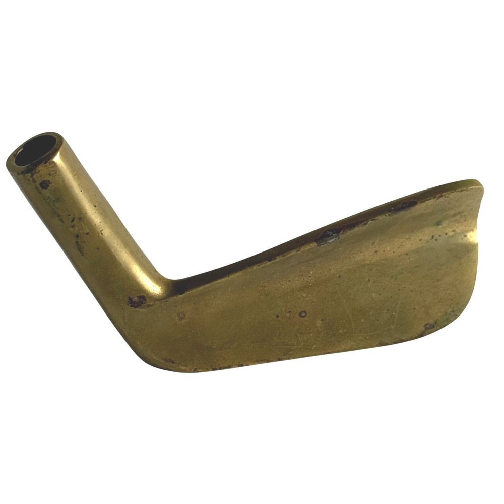 Vintage Brass Golf Club Pen Holder Paperweight Desktop Office Decor Taiwan